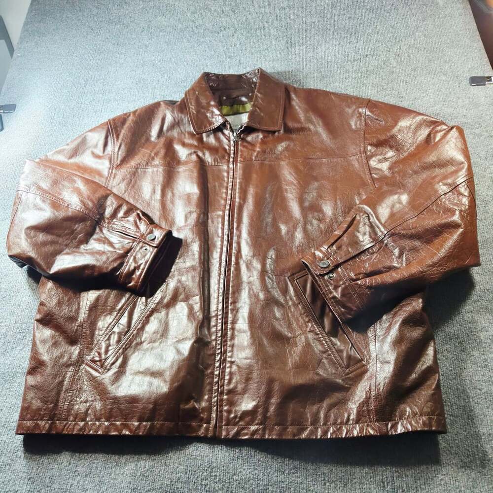 Wilsons Leather M. Julian Leather Jacket Size 2X Brown Full Zip